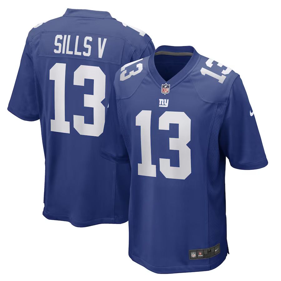 Men New York Giants #13 David Sills V Nike Royal Game Player NFL Jersey->new york giants->NFL Jersey